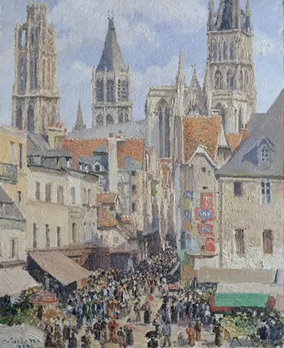 Rue de l'Épicerie, Rouen (Effect of Sunlight) Camille Pissarro